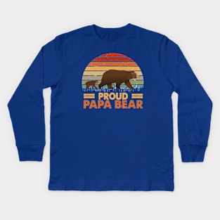 Proud Papa Bear Kids Long Sleeve T-Shirt